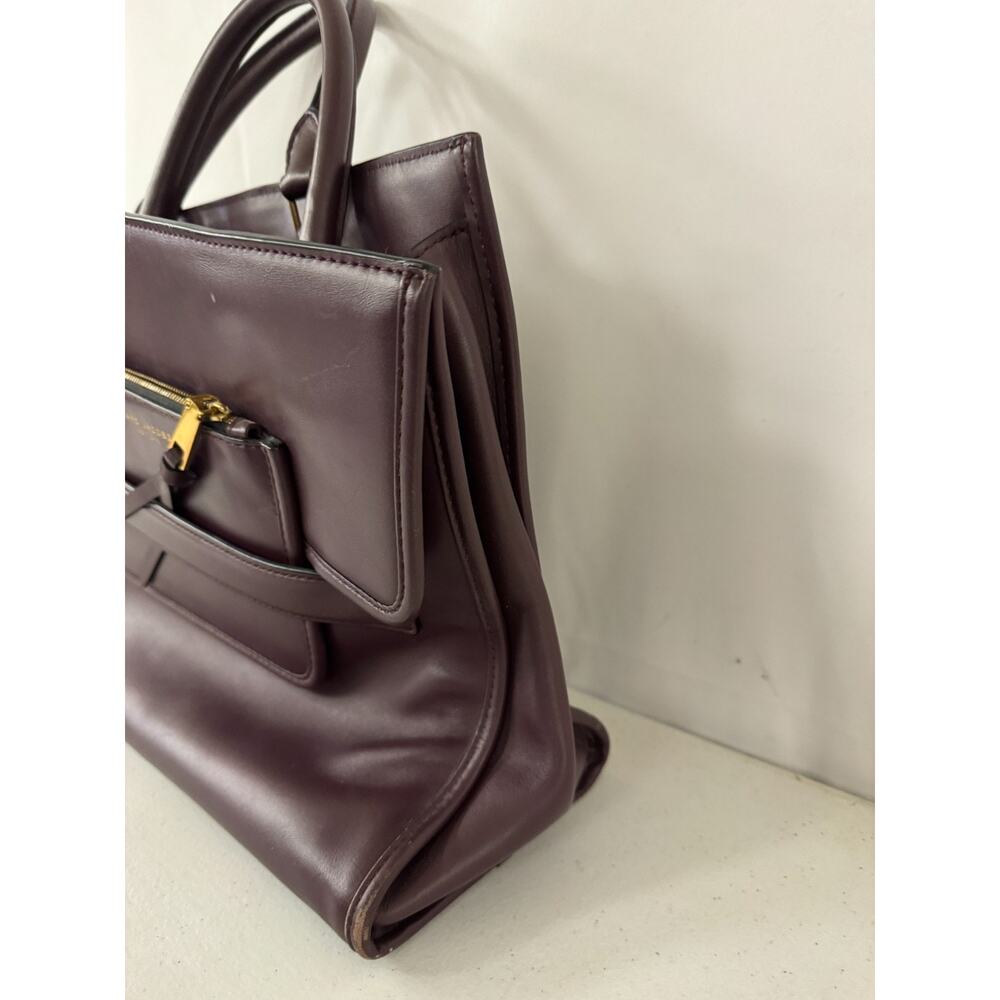 Marc Jacobs Burgundy Leather Madison North South Tote Hand Bag - Picture 5 of 13